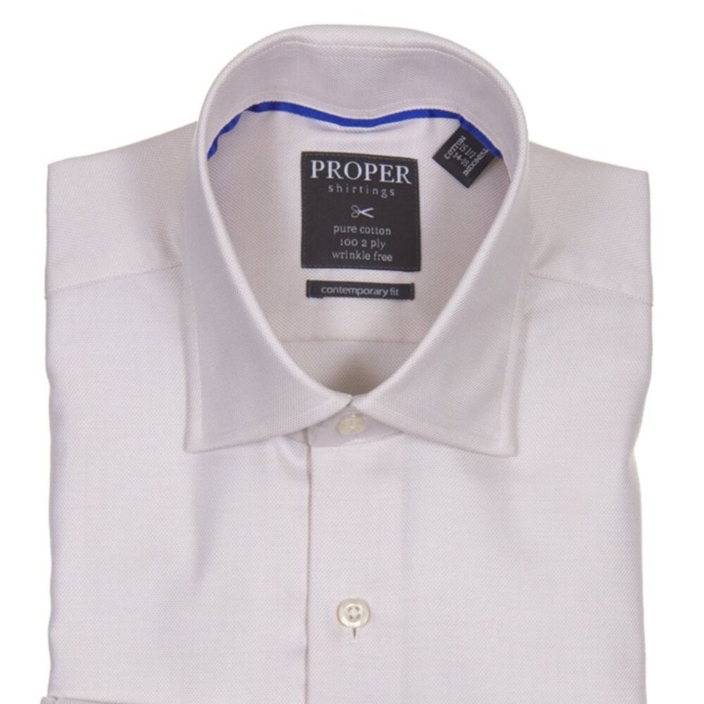 Proper Sport Tan Pure Cotton Contemporary Fit Dress Shirt